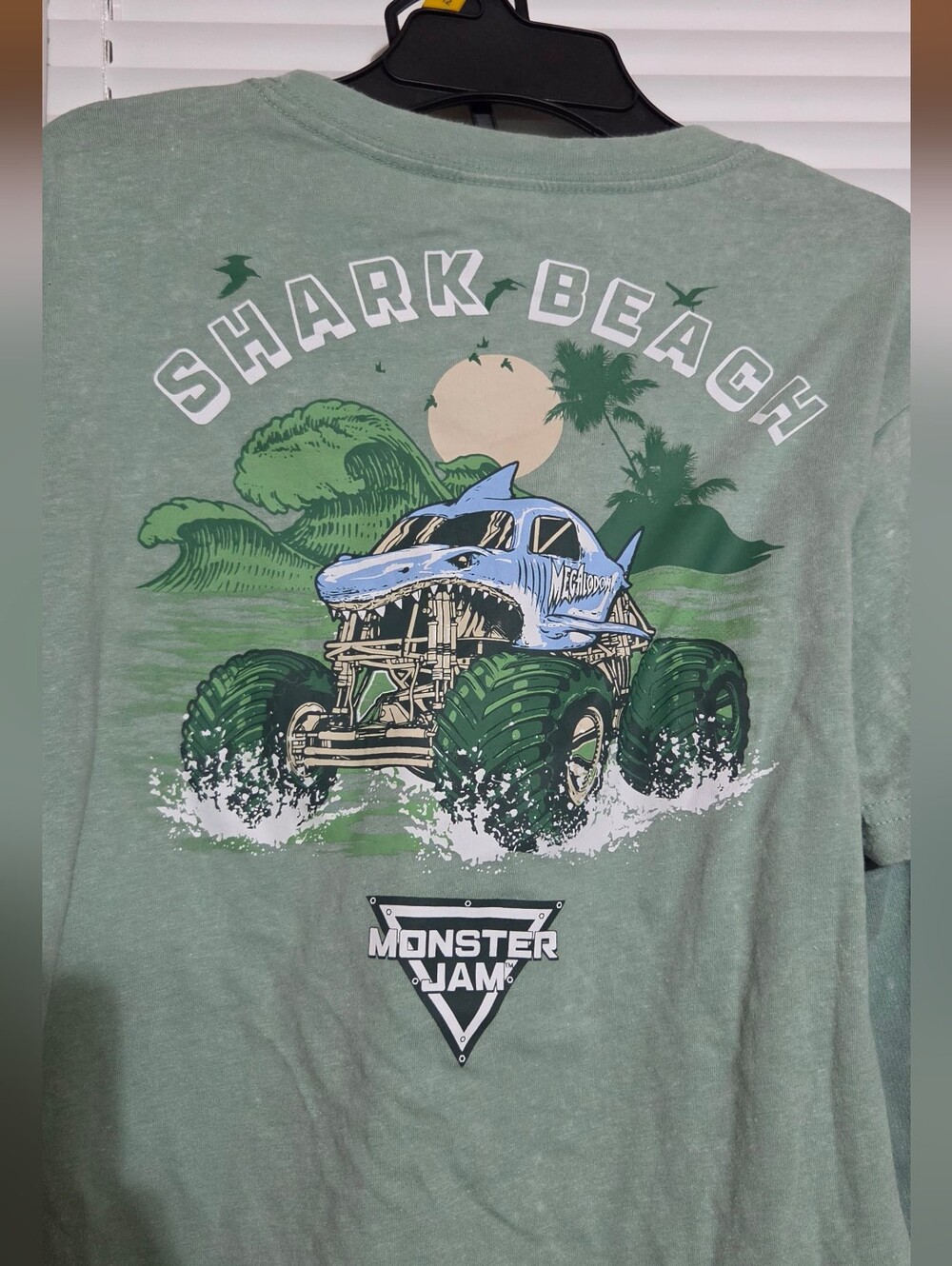 Monster Jam Shark Beach Megalodon Boys 2 Piece Outfit, L(10/12), NWT